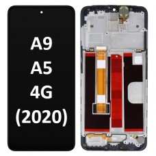 OPPO A9 / A5 4G (2020) LCD OLED touch screen (Original Service Pack) with frame [Black] 4902948/4902859